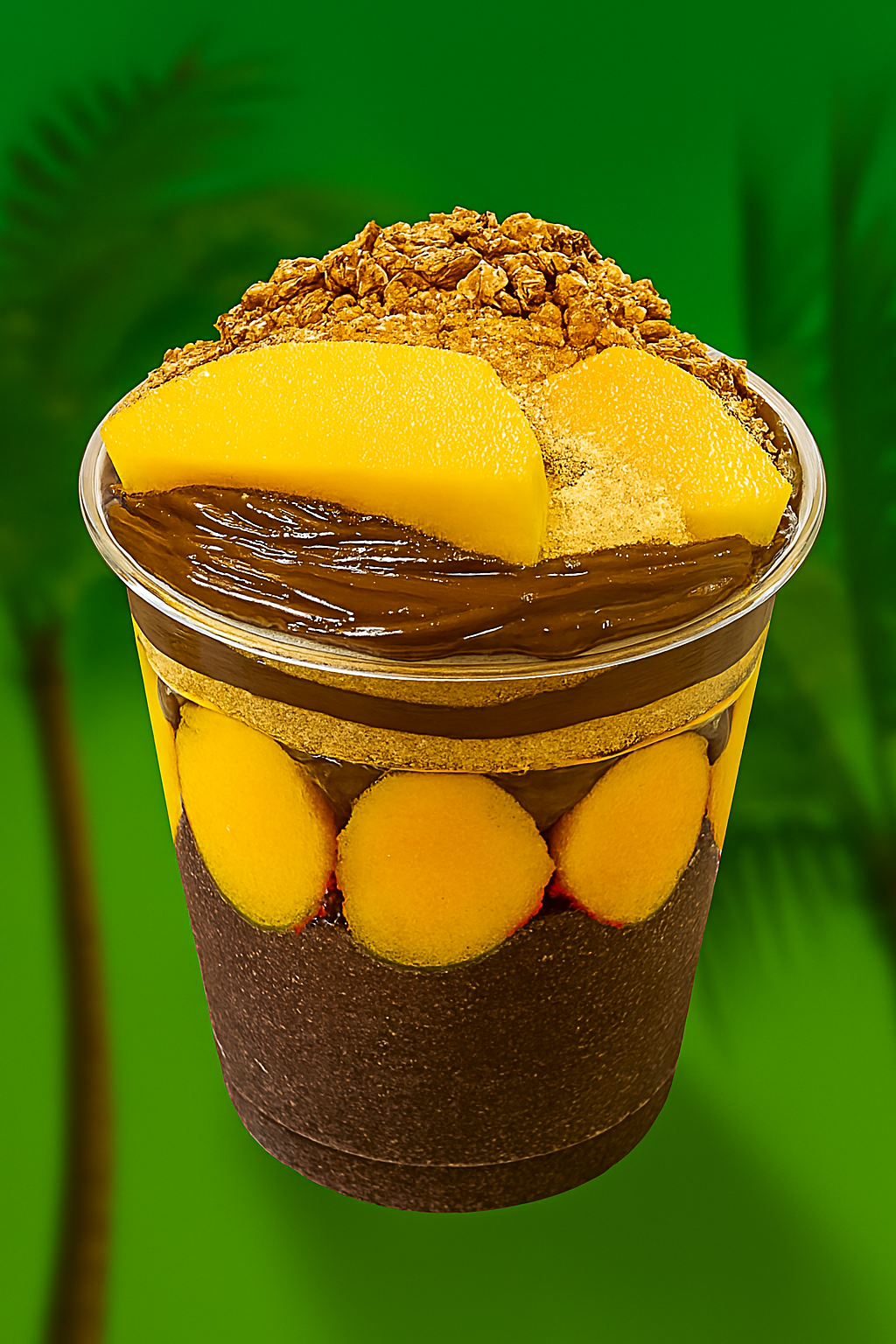 Açaí com Manga, Nutella,Leite Ninho, Paçoca e Granola.